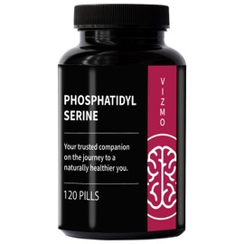 Vizmo Phosphatidylserin C 120 Hochdosierte Vegane Kapseln f1r Ged?chtnis, Konzentration, Stressreduktion, Fokus, Kognitive Leistung, Gehirngesundheit & Mentale Klarheit C Non-GMO, Glutenfrei, Laborgepr1ft