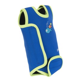 Swimbest Baby Wetsuit - A Neoprene Baby Swimming Costume/Baby Wrap for 0-24 Months with 50+ UV Protection (Blue/Lime, 6-12 Months)