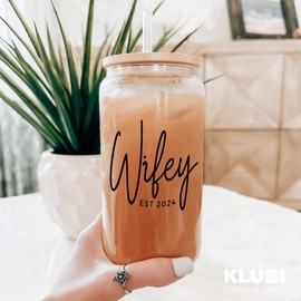 KLUBI Wedding Gift for Bride - Wifey Est 2024 Wifey Cup with Straw and Lid Cool Bridal Shower Gifts for Bride To Be Gifts Bride Gifts Wifey Gifts for Wife Bride Cup Tumbler Mrs Cup Wedding Gifts 2024