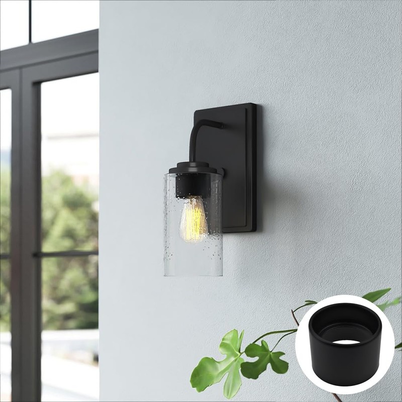 3 Pack Black Light Socket Shade Rings, Metal Lamp Shade