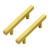 Ravinte 5 Pack 5 inch Square Cabinet Pulls Brushed Brass