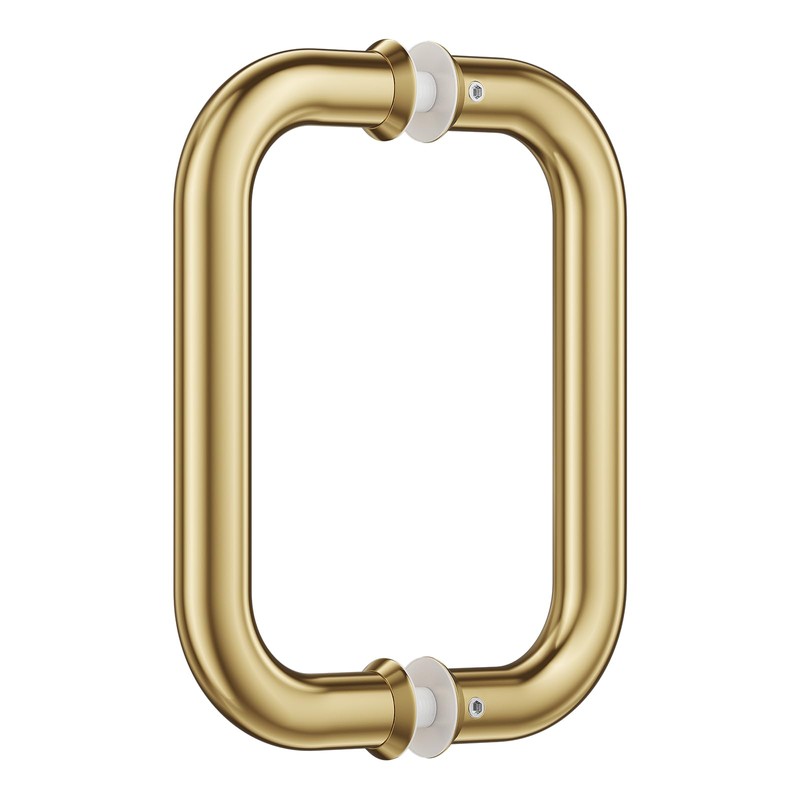 Ranbo Polished Gold 6" （CTC） Tubular Back-to-Back Shower Door Handle，Heavy-Duty