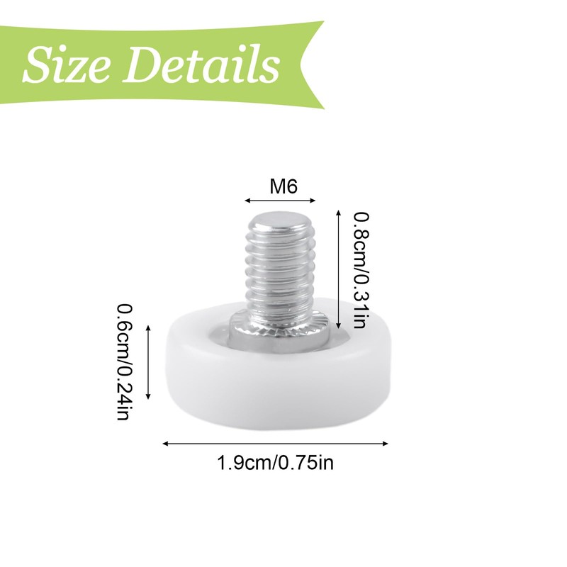 UFURMATE 10Pcs Drawer Rollers POM Plastic Cabinet Drawer Slides Wheels