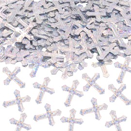 ONLYKXY 520pcs Cross Table Confetti Decor, Glitter, Silvery, Foil, Perfect for Parties, Weddings, Birthdays, Festivals