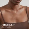 prgislew 14K Gold Bow Necklace for Women - Bow Necklace