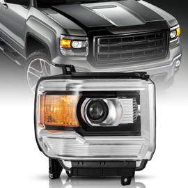 BRYGHT Fits for 2014 2015 2016 2017 2018 GMC Sierra 1500 Base/Denali/SLE/SLT 15-19 2500 3500 HD Headlight Assembly [NON LED DRL TYPE] Projector Factory OE Style Replacement RH Right Passenger Side