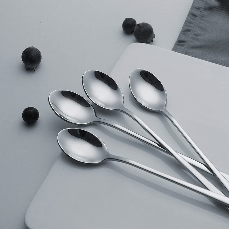 IQCWOOD Long Handle Ice Tea Spoons, 9-Inch Coffee Ice Cream