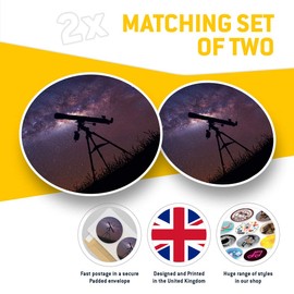 Vinyl Stickers (Set of 2) 20cm - Telescope Night Sky Astrony Space #8514