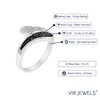 Vir Jewels 1/3 cttw Black and White Diamond Ring .925