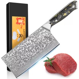 Unbranded Damascus Kitchen Chef Knife/Santoku Knife VG10 Damascus Steel Hand forged Knife - Only Cleaver Knife