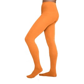 ChloeNoel Figure Skating Footed Tights TF8830, Tan W/ Crystal Swirls on 2 Legs, X-Large