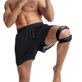 MAXFIT PAR rodillera, rodillera deportiva, elástica, transpirable, antideslizantes, ideales rodilleras Gym, basquetbol, voleibol, crossfit, rodillera de compresión, rodillera ortopédica HX998 (Negro, Talla única)