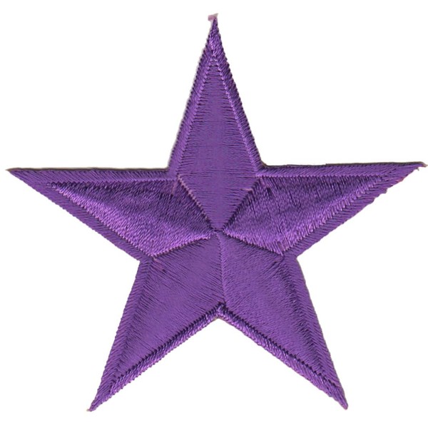 Star Purple Iron-On or Sew On Patch for Clothes Embroidered