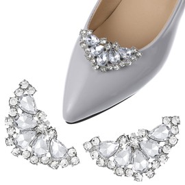 Ymapinc Rhinestone Shoe Clips for Women, 1 Pair Elegant Crystal Dress Shoe Decorations Clips Detachable Buckles DIY Accessories for Wedding Party Mom Gifts