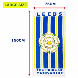 GIFTS 4 ALL New Leeds Utd Football Fans Cotton Beach Towel, Leeds Utd Football Bath Towel, Leeds Pride of Yorkshire Beach Towel