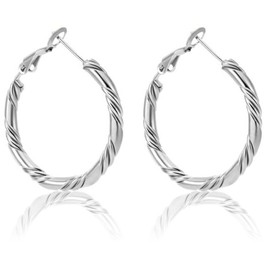Silver Women's Earrings, Cartilage Hoop Earrings, Nose Ring, Helix Piercing, Hoop Earrings, Jewellery Set for Women and Men, Cubic Zirconia, No Gemstone