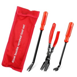 HISports 3 Pack Removal Tools Car Kit Universal Fixing Car Clamp Door Trim Tool Trim Car Door Trim Dashboard Interior Mould Wedge Red