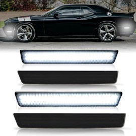 DouMmantn Side Marker Lights Compatible with Challenger 2015 2016 2017 2018 2019 2020 2021 2022 2023 2024 Front Rear Bumper Fender Lights, LED Side Marker Light, Smoked Lens Running Light, 4PCS