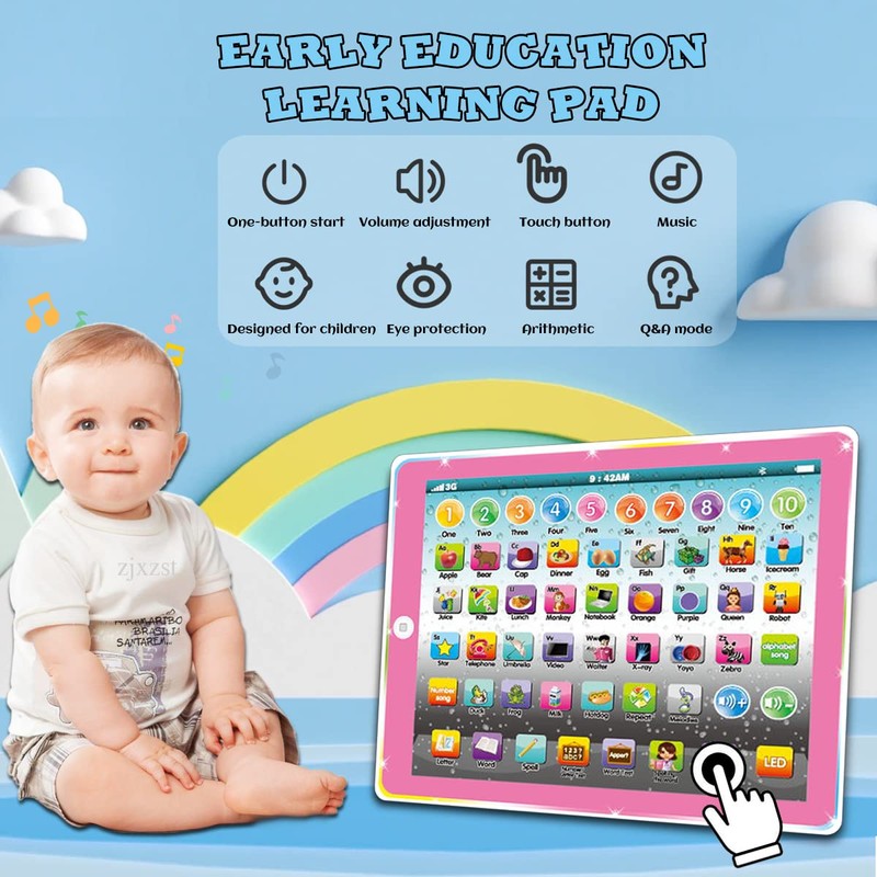 Wenbeier Kids Tablet Learning Pad Toddler Tablet with ABC Word