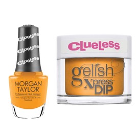 Gelish Clueless "Let's Do A Makeover" Duo - Includes Dip Powder and Lacquer- Marigold Creme