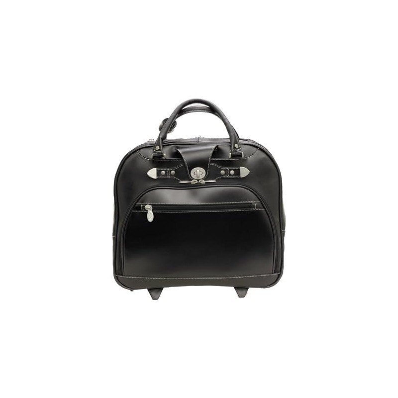 MCKLEIN REDWOOD, 15" Leather Wheeled Ladies' Laptop Briefcase