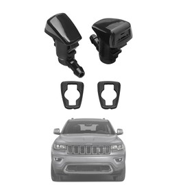 68260443AA Premium Wiper Washer Nozzles Fit for 2005-2023 Jeep Grand Cherokee WK WK2 WL Windshield Washer Fluid Jet Nozzle | Easy to Install | 2 Pack, Ref 55372143AB, Grand Cherokee Accessories