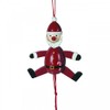 OBC-Kunsthandwerk 3 x Wooden Christmas Jumping Jack Santa Claus