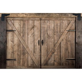 Baocicco 15x10ft Rustic Brown Barn Door Backdrops for Photoshoot Old Wooden Door Western Cowboy Farmhouse Photography Background Cowboy Birthday Baby Shower Wedding Ceremony Vinyl Video Background