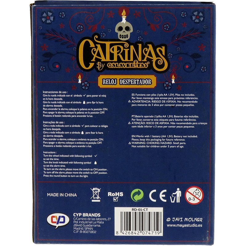 C Y P Catrol Bell Despertador - Candela Multicolor (RD-01-CT)