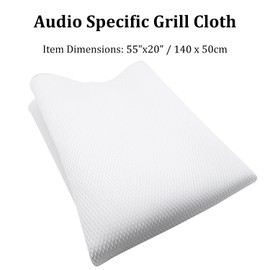 Speaker Grill Cloth，55"x20" Professional-Grade White Mesh Cover Fabric for Home/Stage Audio Systems Restoration & DIY New Speakers（Three-Layer, Medium-Thick and Sound-Transparent）