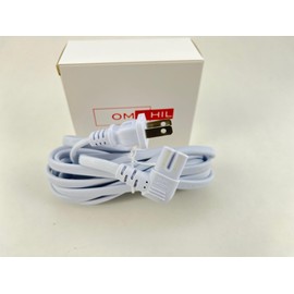 OMNIHIL [UL Listed] White Extra Long 10FT L-Shaped C7 Power Cord Replacement for iRobot Braava Jet M6 Ultimate (m6113)