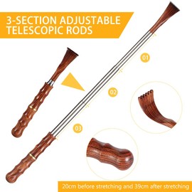 Back Scratcher Telescoping Scratching Tool with Wood Handle Portable Extendable Back Scratchers Massager for Men Women Itch Relief