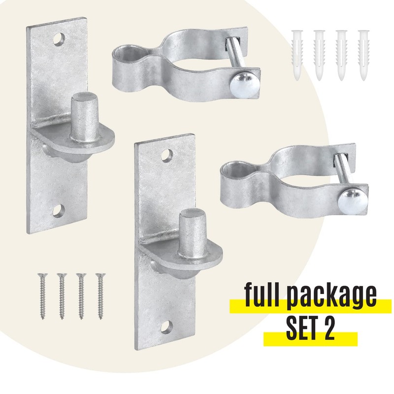 Heavy Duty Wall Mount Pipe Gate Hinge | 2 Pack