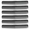 6pcs Carbon Fine Cutting Combs Salon Barber Plastic Hairdressing Flat