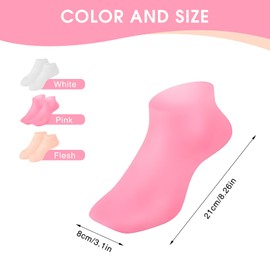 GEDEUBAN 3 Pairs Silicone Gel Lotion Moisturizer Socks for Dry Cracked Feet Overnight Foot Women