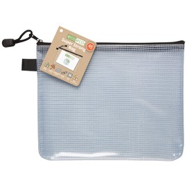 eco-eco A5 95% Recycled Super Strong Bag Waterproof Mesh Tuff Bag Reinforced Black Zip Closure (Pack of 6),eco038x6