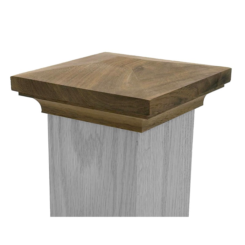 Flat Peak Newel Cap, for 3 1/4" Square Newel Posts,