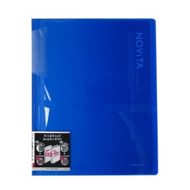 Kokuyo 20-Pocket Binder with Plastic Sleeves 8.5"x11" (Blue), A4 and US Letter Expandable Art Portfolio Folder with Clear Sheet Protectors. 40 Pages of Presentation Display Book. (RA-N20B)