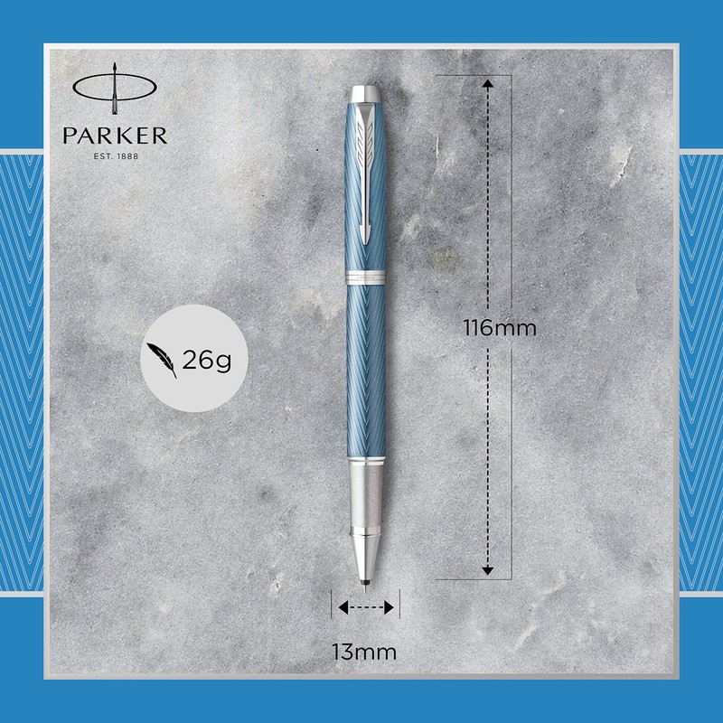 Parker IM Rollerball Pen | Premium Blue Grey with Chrome