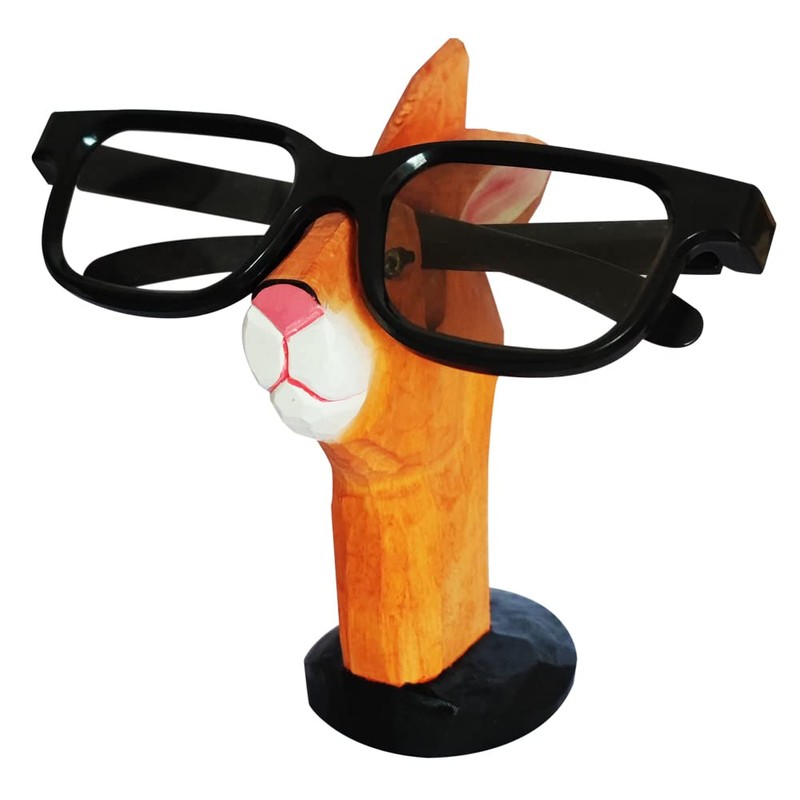 TXXMA Wood Eyeglass Stand Handmade Carved Spectacle Holder Sunglass Holder