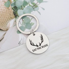 OKEYCH Hannibal Lecter TV Show Inspired Gift Hannibal Eat The Rude Keychain Hannibal Lecter Fan Jewelry (Eat The Rude Keychain)