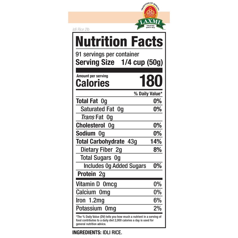 Indian Groceries, Laxmi Idly (Idli) Rice - 4 lbs