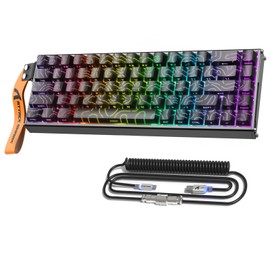ATTACK SHARK X68MAX HE 60% Wired Magnetic Switch Keyboard,Full Aluminum CNC,0.005mm RT Accuracy,8KHz Rapid Trigger Mechanical Gaming Keyboard,Adjustable Actuation,RGB Coiled Cable for FPS Games,Black