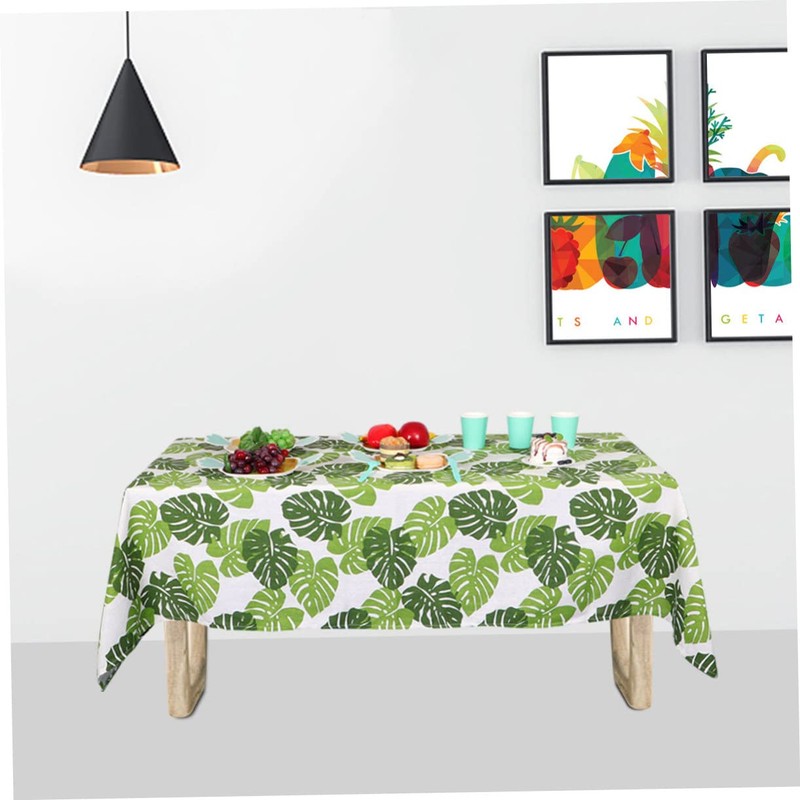 MAGICLULU Leaf Printed Tablecloth for Hawaii Parties Cotton and Flax