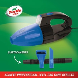 Turtle Wax Handheld Auto Vacuum Cleaner with LED Light, DC 12V (Vehicle Use Only), Blue/Black