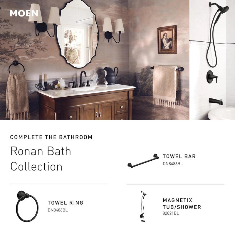 Moen Ronan Matte Black One-Handle Single Hole Modern Bathroom Sink