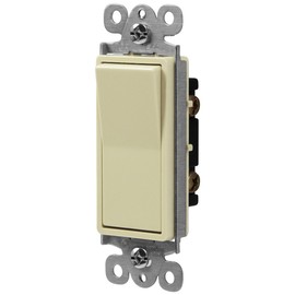 ENERLITES Illuminated 3-Way Decorator Paddle Light Switch, Three Way, Push-In and Side Wiring, Copper Wire Only, Grounding Screw, Residential Grade, 15A 120-277V, UL-Listed, 93160-I, Ivory