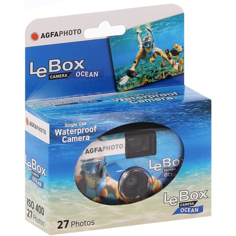 AgfaPhoto Le Box Ocean Einwegkamera (wasserdicht, 400 ASA, 27 Aufnahmen),
