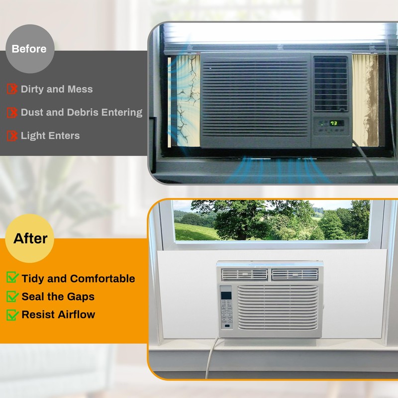Powrocket Window Air Conditioner Surround Foam Insulation Panels,Window AC Side