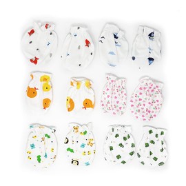 Magik 6-12 Pairs Baby Infant Anti-scratch Cotton Mittens Gloves Protectors Handguard 0-6 Month (6 Pairs)